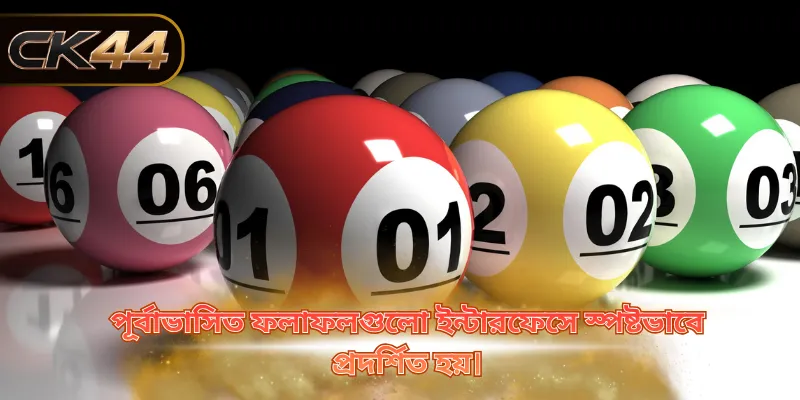 পূর্বাভাসিত ফলাফলগুলো ইন্টারফেসে স্পষ্টভাবে প্রদর্শিত হয়।